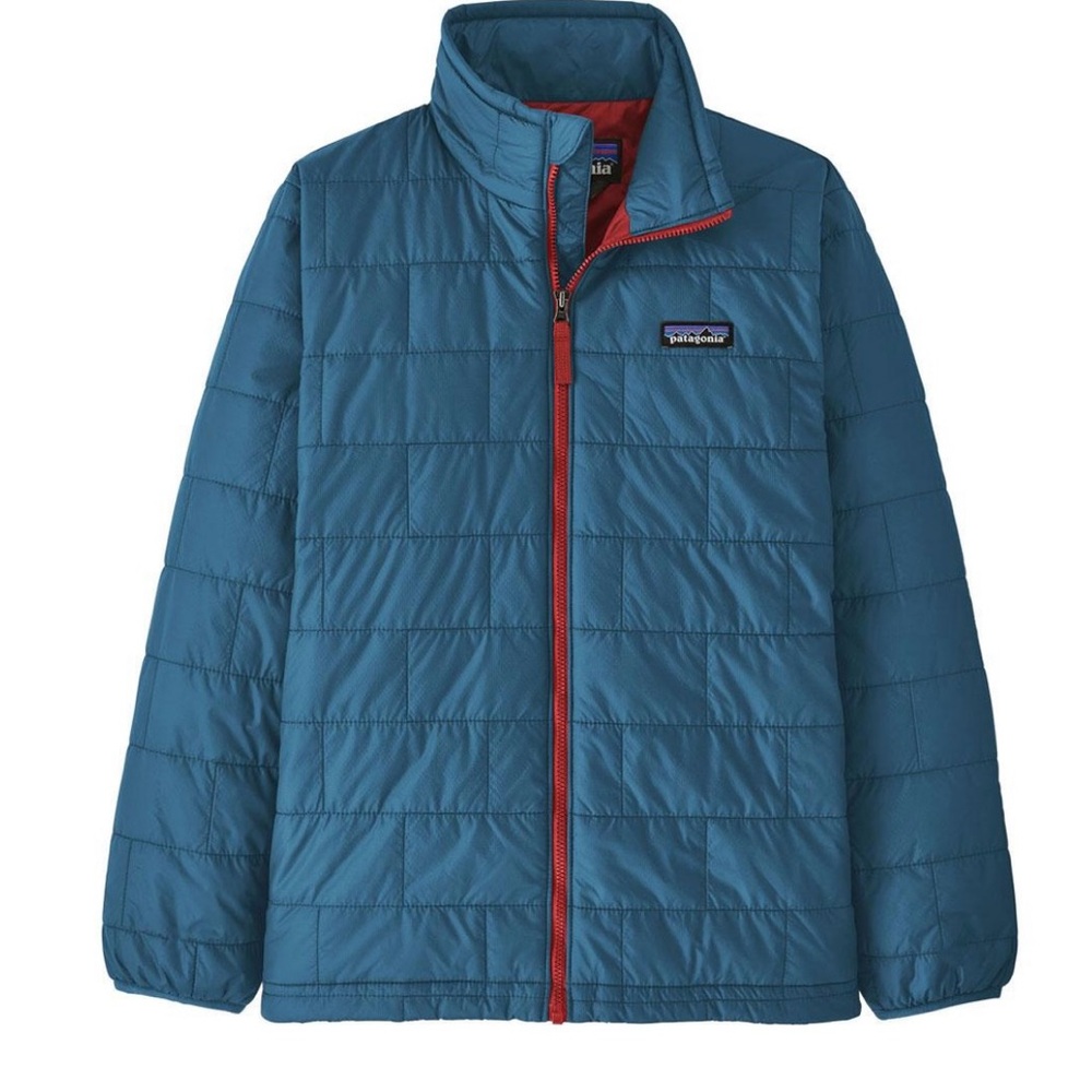 Patagonia Kids' Nano Puff Brick Quilt Jacket in “Wavy Blue”
